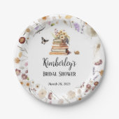 A New Chapter Baby Shower Storybook Wildflower Pappteller (Vorderseite)