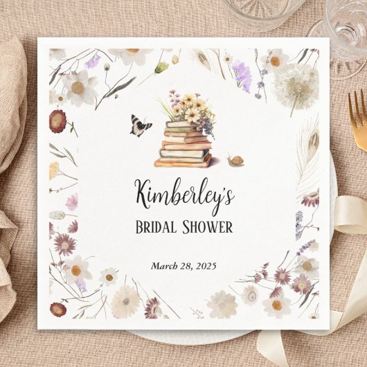 A New Chapter Baby Shower Storybook Wildflower Serviette