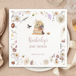 A New Chapter Baby Shower Storybook Wildflower Serviette
