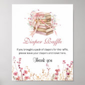A New Chapter Begin Books Diaper Raffle Sign Poster (Vorne)