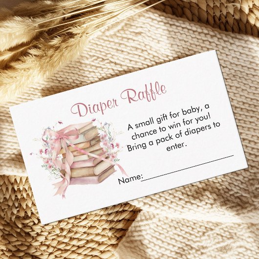 A New Chapter Begins Baby Shower Diaper Raffle Begleitkarte