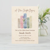 A New Chapter Begins - Baby Shower Einladung (Stehend Vorderseite)