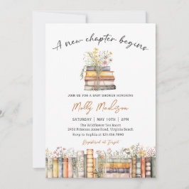 A New Chapter Begins Baby Shower Invitation Einladung