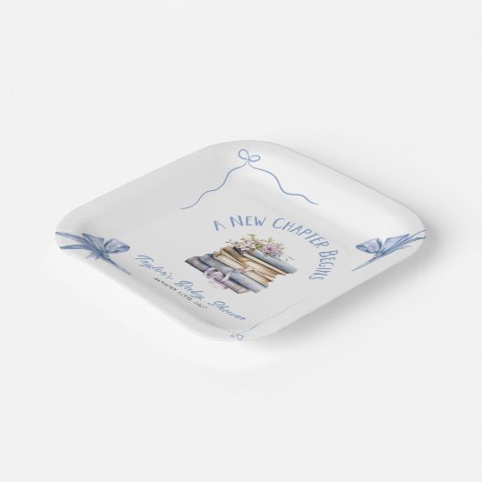 A New Chapter Begins Baby Shower  Pappteller (Gewinkelt)