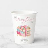A New Chapter Begins Baby Shower Watercolor Pink Pappbecher (Rückseite)