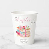 A New Chapter Begins Baby Shower Watercolor Pink Pappbecher (Vorderseite)