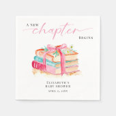 A New Chapter Begins Baby Shower Watercolor Pink Serviette (Vorderseite)
