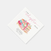 A New Chapter Begins Baby Shower Watercolor Pink Serviette (Ecke)