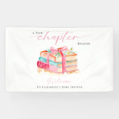 A New Chapter Begins Baby Shower Welcome Books  Banner (Horizontal)