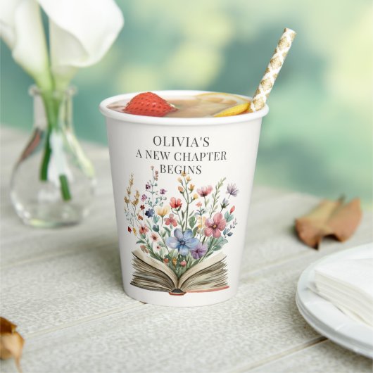 A New Chapter Begins Book Baby Shower Pappbecher (In Situ)