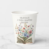 A New Chapter Begins Book Baby Shower Pappbecher (Rückseite)