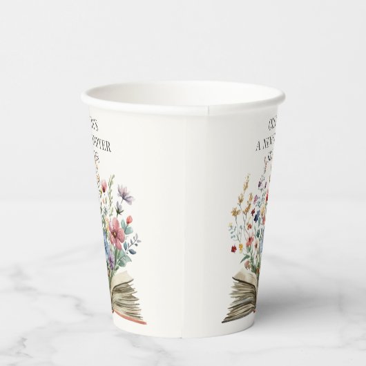 A New Chapter Begins Book Baby Shower Pappbecher (Rechts)