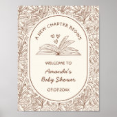 A New Chapter Begins Book Baby Shower Welcome Poster (Vorne)