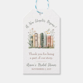 A New Chapter Begins! Book Bridal Shower Gift Tag Geschenkanhänger