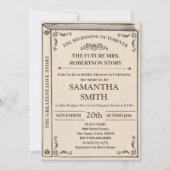 A New Chapter Begins Book Lover Bridal Shower Inv Einladung (Vorderseite)