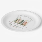 A New Chapter Begins! Bridal Shower Favor Pappteller (Schrägansicht)