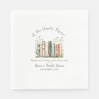A New Chapter Begins! Bridal Shower Favor Serviette