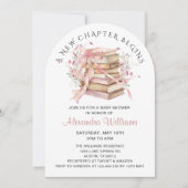 A New Chapter Begins Coquette Books Baby Shower Einladung (Vorderseite)