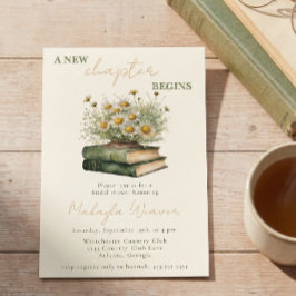A New Chapter Begins Floral Books Bridal Shower Einladung