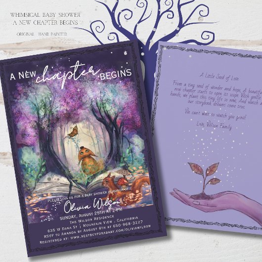 A New Chapter Begins I Storybook Baby shower Einladung
