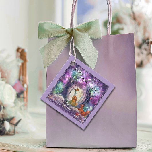 A New Chapter Begins I Storybook Baby shower Geschenkanhänger