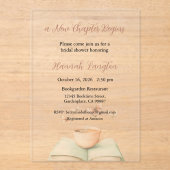 A New Chapter Begins Invitation, Bridal Shower Acryleinladungen (Vorderseite)