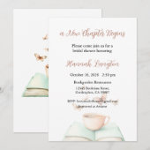 A New Chapter Begins Invitation, Bridal Shower Einladung (Vorne/Hinten)