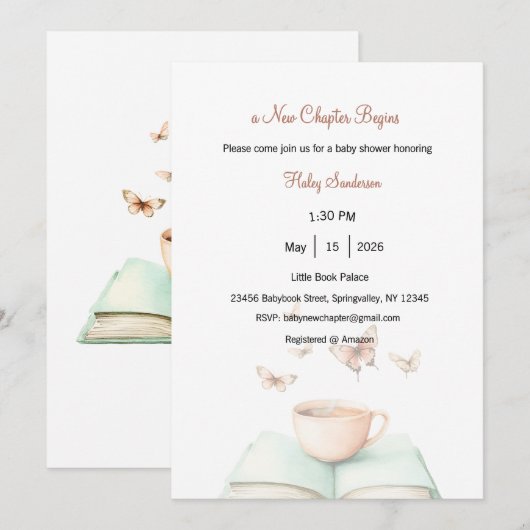 A New Chapter Begins Invitation Einladung (Vorne/Hinten)