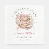 A New Chapter Begins Pink Book Baby Shower Napkin Serviette (Vorderseite)
