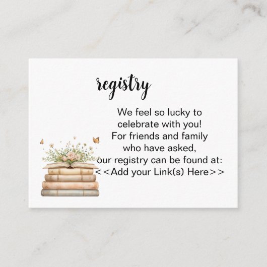 A New Chapter Begins Registry Invitation Insert (Vorderseite)