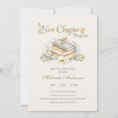 A New Chapter Begins Rustic Book Theme Baby Shower Einladung (Vorderseite)