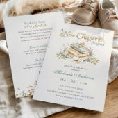 A New Chapter Begins Rustic Book Theme Baby Shower Einladung