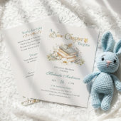 A New Chapter Begins Rustic Book Theme Baby Shower Einladung