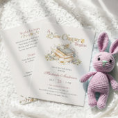 A New Chapter Begins Rustic Book Theme Baby Shower Einladung