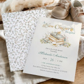 A New Chapter Begins Rustic Book Theme Baby Shower Einladung