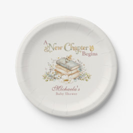 A New Chapter Begins Rustic Book Theme Baby Shower Pappteller