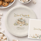 A New Chapter Begins Rustic Book Theme Baby Shower Pappteller