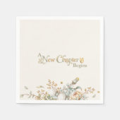A New Chapter Begins Rustic Botanicals Baby Shower Serviette (Vorderseite)