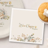A New Chapter Begins Rustic Botanicals Baby Shower Serviette