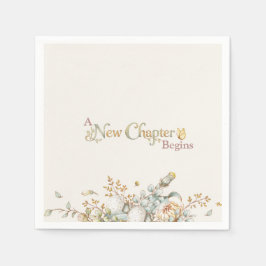 A New Chapter Begins Rustic Botanicals Baby Shower Serviette