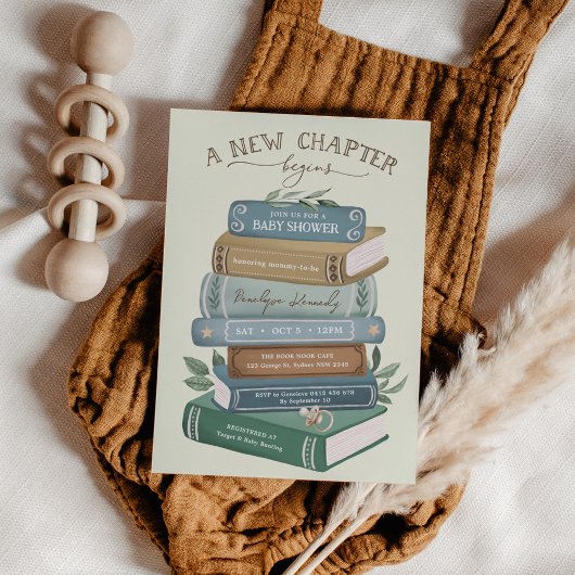 A New Chapter Begins: Storybook Baby Shower Einladung