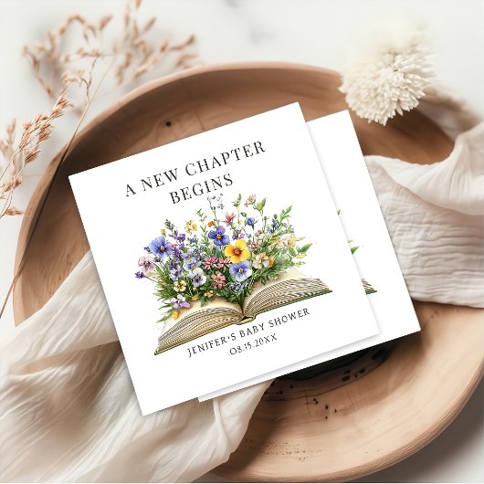 A New Chapter Begins Storybook Baby Shower Napkins Serviette