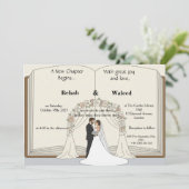 A New Chapter Begins Storybook Wedding IInvitation Einladung (Stehend Vorderseite)