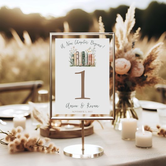 A New Chapter Begins! Wedding Table Number Signs