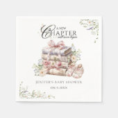 A New Chapter Begins Wildflower Book Baby Shower Serviette (Vorderseite)