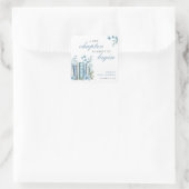 A New Chapter Blue Baby Shower Quadratischer Aufkleber (Tasche)