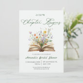 A New Chapter bridal shower Einladung (Stehend Vorderseite)