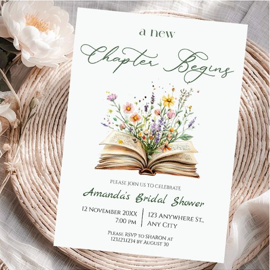 A New Chapter bridal shower Einladung