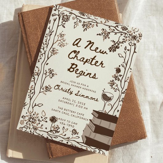 A New Chapter Bridal Shower Invite | Book Themed  Einladung