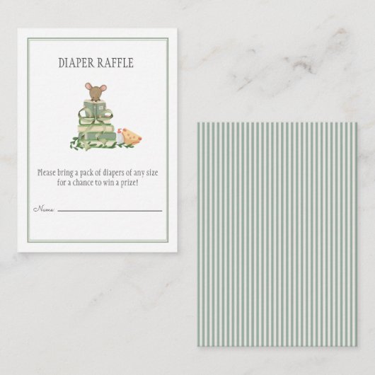 A New Chapter Diaper Raffle  Begleitkarte (Vorne/Hinten)